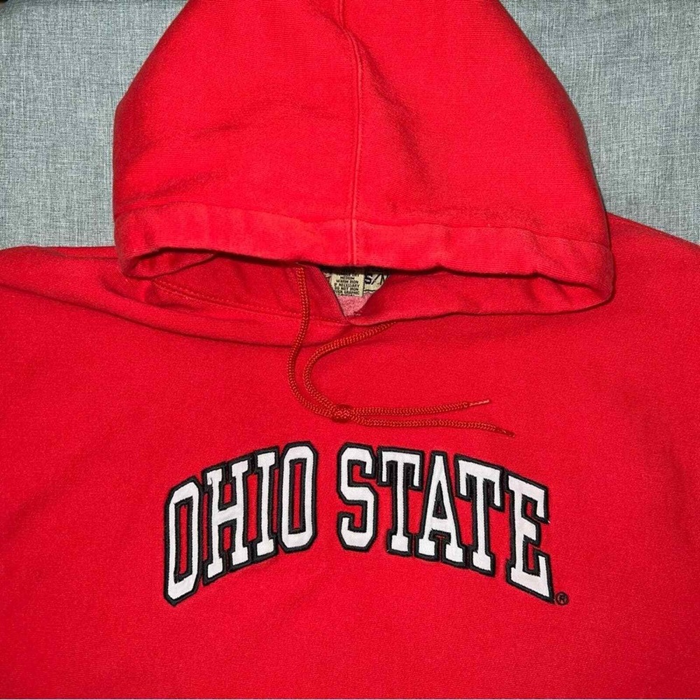 Steve & Barrys Ohio State Hoodie Mens S/M Red Buckeyes Pullover Sweatshirt Arch - Picture 3 of 4